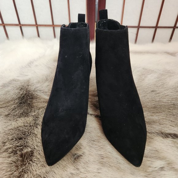 Nine West Black Suede "Pagneli" Ankle Boots Size 6.5M NWOB - Picture 1 of 4